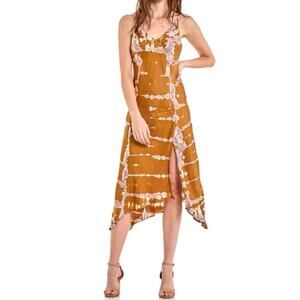 Young Fabulous & Broke Tie Dye Ciara Bias Cut Slip Dress Sweet Fig Size Medium